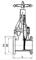 信號(hào)暗桿閘閥外形尺寸圖1