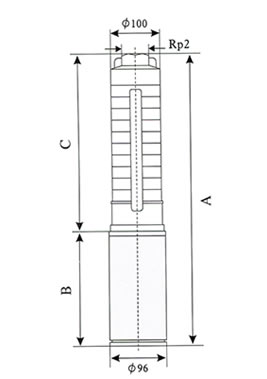 SP8不銹鋼多級深井潛水電泵外形尺寸圖