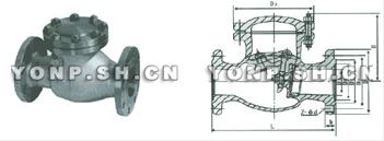 H44Y/H/W型PN2.5～10MPa旋啟式不銹鋼止回閥外形尺寸圖