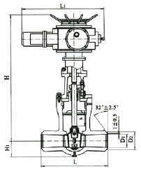  Z962Y/Z962YP54型 電站用電動閘閥結(jié)構(gòu)圖