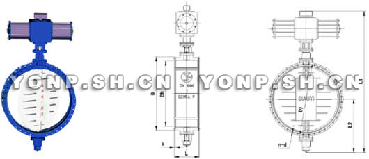 TD6341W氣動通風(fēng)蝶閥外形尺寸圖
