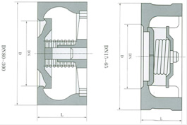 H71H/W-16/25Q/H/P升降式對(duì)夾止回閥外形尺寸圖