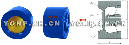 CVWR型靜音對(duì)夾止回閥外形尺寸圖