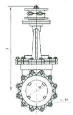 PZL43X/H/F-6/10/16鏈輪式刀形閘閥 外形尺寸圖2