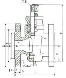 X43W-1.0C鑄鋼二通旋塞閥外形尺寸圖