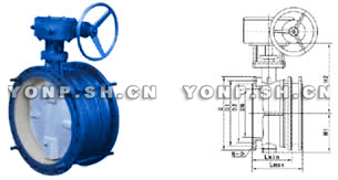 DS341X蝸輪伸縮法蘭蝶閥外形尺寸圖