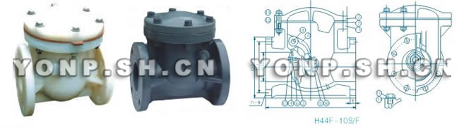H44F工程塑料法蘭止回閥外形尺寸圖