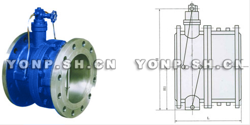 ZHYH46/ZHYH46EJ蝶型法蘭止回閥外形尺寸圖