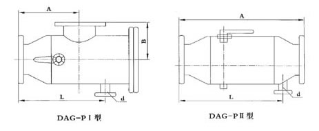 P型自動(dòng)排污過濾器外形尺寸圖