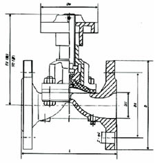 SEG41W-10/16P型衛(wèi)生級(jí)不銹鋼隔膜閥外形尺寸圖
