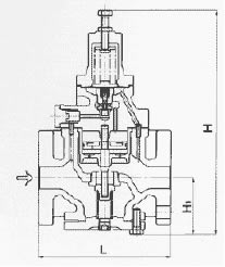 GP-1000系列活塞式蒸汽減壓閥外形尺寸圖