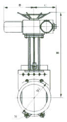 Z973X-6/10/16電動閘閥外形尺寸圖2