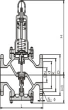 Y416X型直接作用彈簧薄膜式減壓閥外形尺寸圖