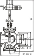 Y945H/Y型電動(dòng)雙閥座蒸汽減壓閥外形尺寸圖