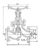 J41B氨用截止閥外形尺寸圖