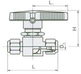 Q91SAF-64不銹鋼卡套式球閥 結(jié)構(gòu)圖