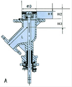 氣動(dòng)罐底流量調(diào)節(jié)閥外形尺寸圖3