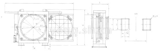 KF241X/H-0.5/1.0/1.5/2.5敞開式電液動插板閥 尺寸圖