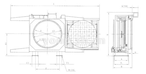 KF641X/H-0.5/1.0/1.5/2.5敞開式氣動插板閥 尺寸圖