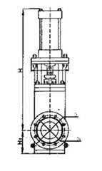 GZ643TC陶瓷干灰明桿閘閥結(jié)構(gòu)圖 