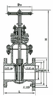 Z41T黃銅明桿閘閥外形尺寸圖