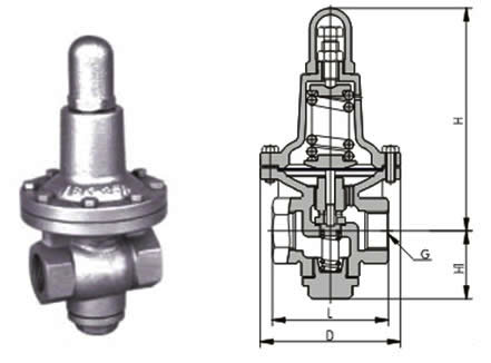 YT11H膜片式高靈敏度減壓閥外形尺寸圖