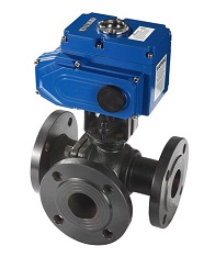 Q944/5F電動三通法蘭球閥