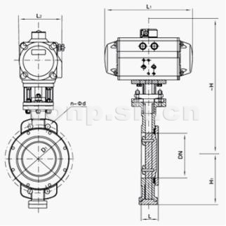 氣動(dòng)對(duì)夾式三偏心蝶閥