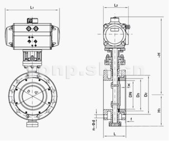 氣動法蘭式三偏心蝶閥