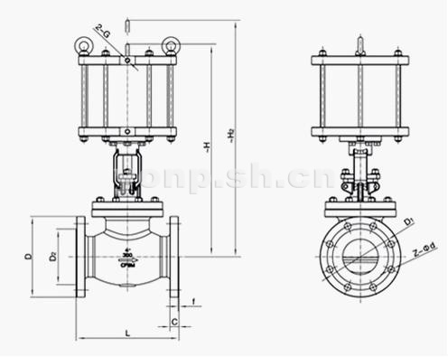 氣動法蘭截止閥