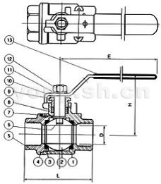 內(nèi)螺紋二片式浮動球閥