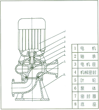 LW型直立式無堵塞排污泵結(jié)構(gòu)圖