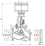 J641H氣動截止閥外形尺寸圖