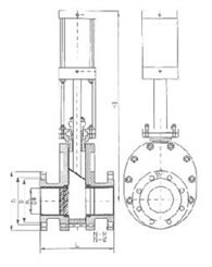 (G)Z644TC陶瓷雙閘板氣動(dòng)閘閥 結(jié)構(gòu)圖 
