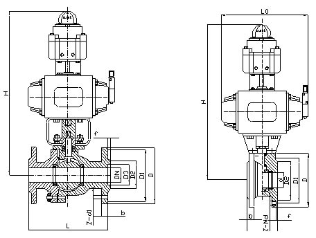 氣動O型切斷球閥 結(jié)構(gòu)圖