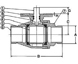 Q21F青銅球閥結(jié)構(gòu)圖1