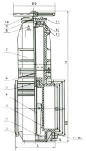 MZ48W-1.5,2（4）城市煤氣快速啟閉閘閥外形尺寸圖2