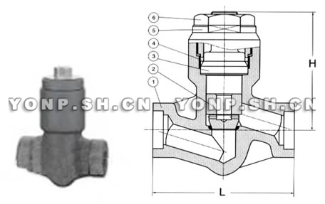 壓力自緊封升降式止回閥結構圖