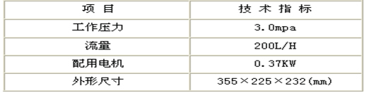 DY型電動(dòng)試壓泵性能參數(shù)
