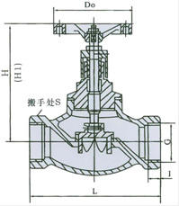 T40H 大連式手動(dòng)調(diào)節(jié)閥外形尺寸圖1