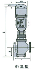 電動(dòng)直通雙座溫度調(diào)節(jié)閥結(jié)構(gòu)圖1