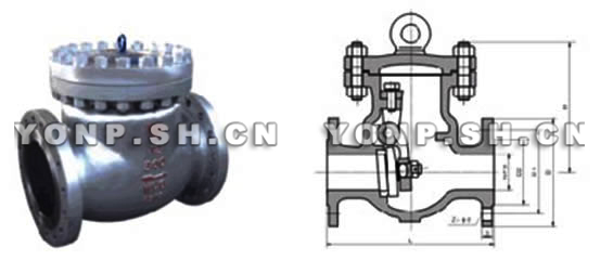 DH44Y低溫旋啟式止回閥外形尺寸圖