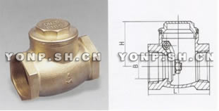 H14W-16T黃銅螺紋旋啟式止回閥外形尺寸圖