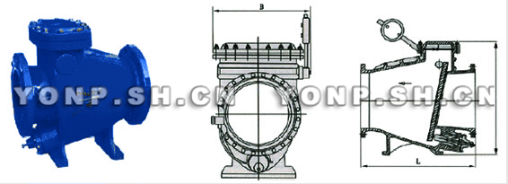 HH44微阻緩閉旋啟式止回閥外形尺寸圖