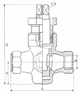 X14W-1.0 三通鑄鐵內(nèi)螺紋旋塞閥外形尺寸圖