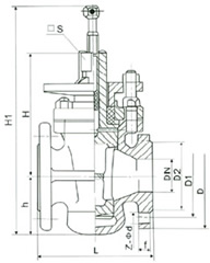 X47W-1.0油密封旋塞閥外形尺寸圖