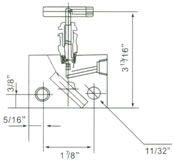 內螺紋儀針型表二閥組外形尺寸圖