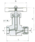 QJ-3內螺紋卡套壓力表截止閥外形尺寸圖
