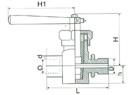 X14H-40C/P/T二通壓力表旋塞閥外形尺寸圖