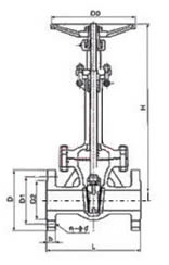DZ41Y低溫法蘭閘閥外形尺寸圖